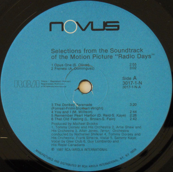 Various : Radio Days - Selections From The Original Soundtrack Of The Motion Picture (LP, Comp)