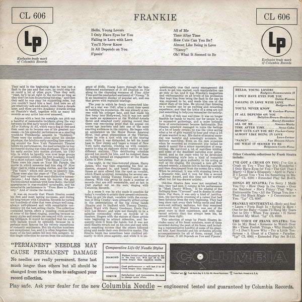 Frank Sinatra : Frankie (LP, Album, Comp, Mono, RP)