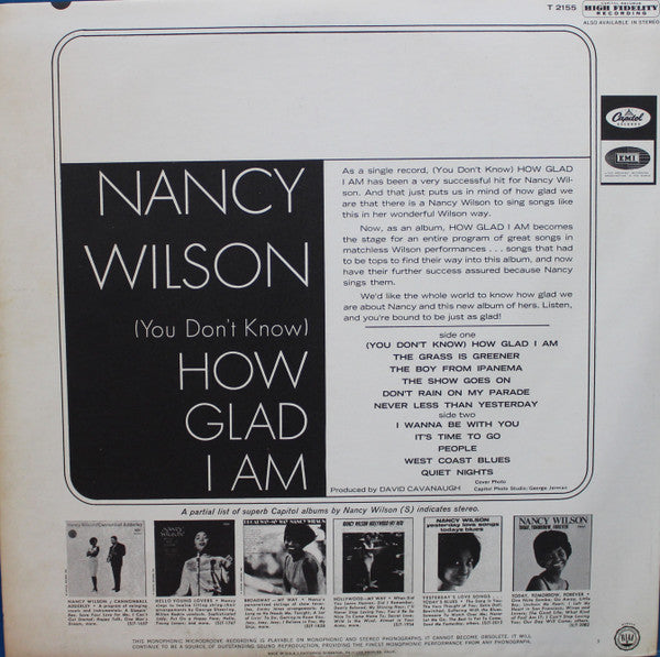 Nancy Wilson : How Glad I Am (LP, Album, Mono)