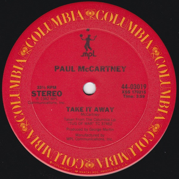 Paul McCartney : Take It Away (12")