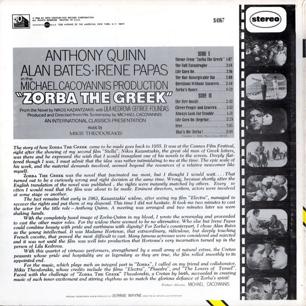 Mikis Theodorakis : Zorba The Greek (Original Soundtrack) (LP, Album)