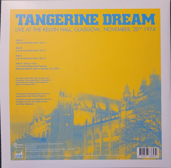 Tangerine Dream : Live At Kelvin Hall, Glasgow, November, 20th 1974 (LP, Blu + LP, Yel + Album, RSD, 50t)