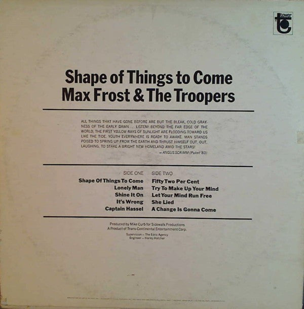 Max Frost & The Troopers : Shape Of Things To Come (LP, Album)