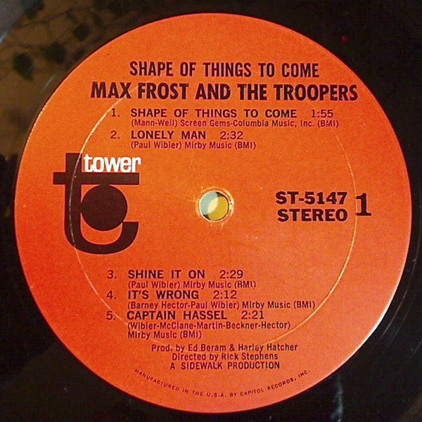 Max Frost & The Troopers : Shape Of Things To Come (LP, Album)