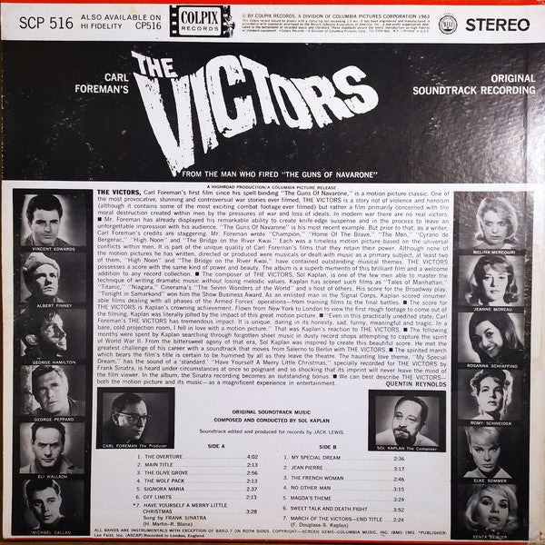 Sol Kaplan : The Victors (An Original Soundtrack Recording) (LP, Album)