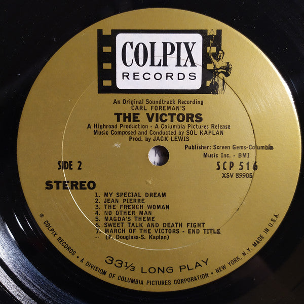 Sol Kaplan : The Victors (An Original Soundtrack Recording) (LP, Album)