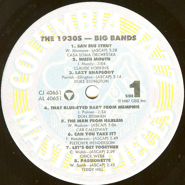 Various : 1930s Jazz Big Bands (LP, Comp, RM)