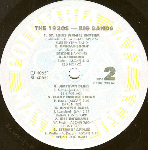 Various : 1930s Jazz Big Bands (LP, Comp, RM)