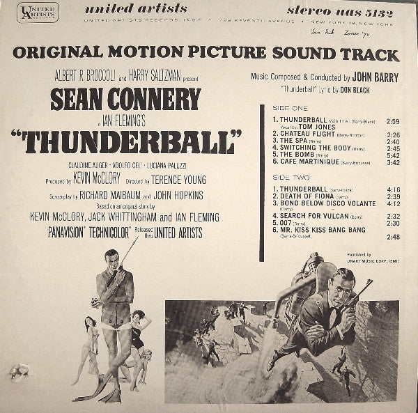 John Barry : Thunderball (Original Motion Picture Soundtrack) (LP, Album, Pit)