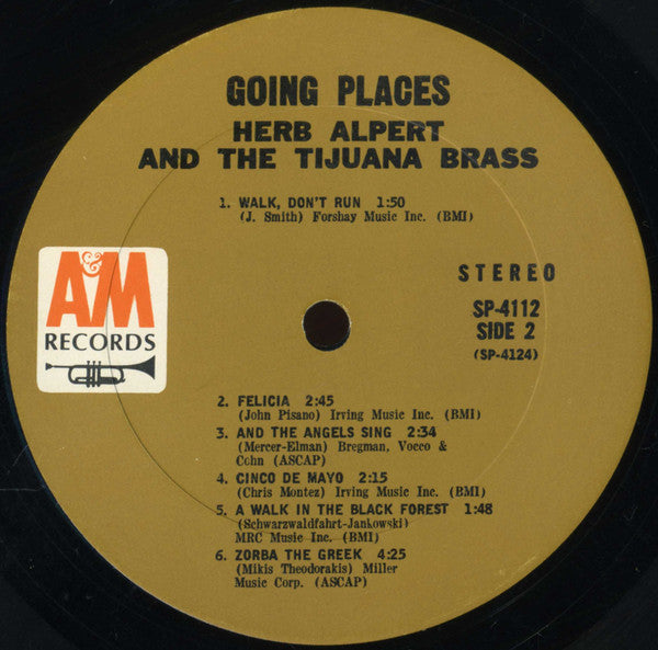 Herb Alpert & The Tijuana Brass : !!Going Places!! (LP, Album, Mon)