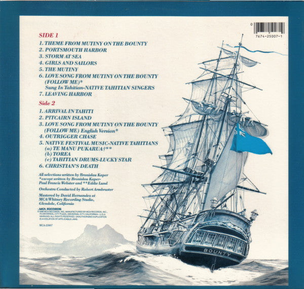 Bronislaw Kaper : Mutiny On The Bounty (The Original Soundtrack Recording) (LP, Album, RE)