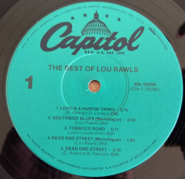 Lou Rawls : The Best Of Lou Rawls (LP, Comp, RE, Jac)