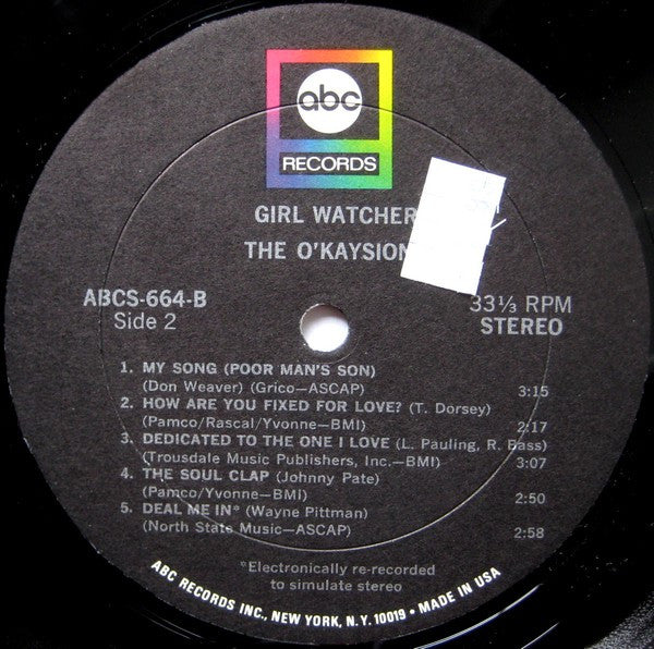 The O'Kaysions : Girl Watcher (LP, Album)