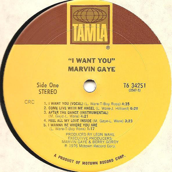 Marvin Gaye : I Want You (LP, Album, Club, CRC)