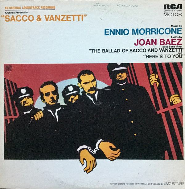 Ennio Morricone : Sacco & Vanzetti (An Original Soundtrack Recording) (LP, Album, Ind)