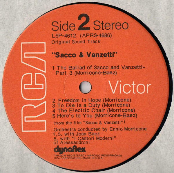 Ennio Morricone : Sacco & Vanzetti (An Original Soundtrack Recording) (LP, Album, Ind)