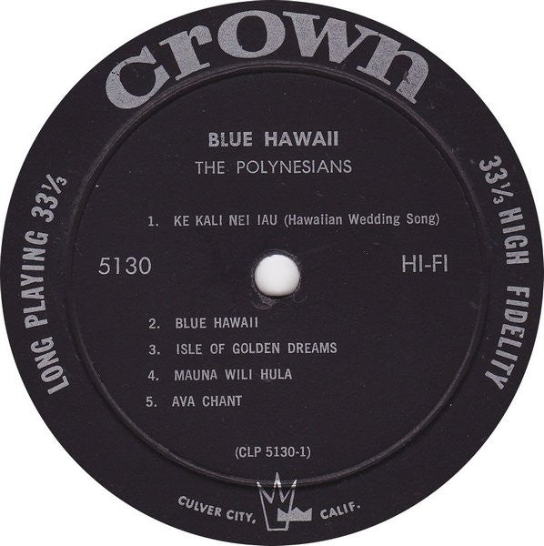 The Polynesians : Blue Hawaii (LP, Album, Mono)