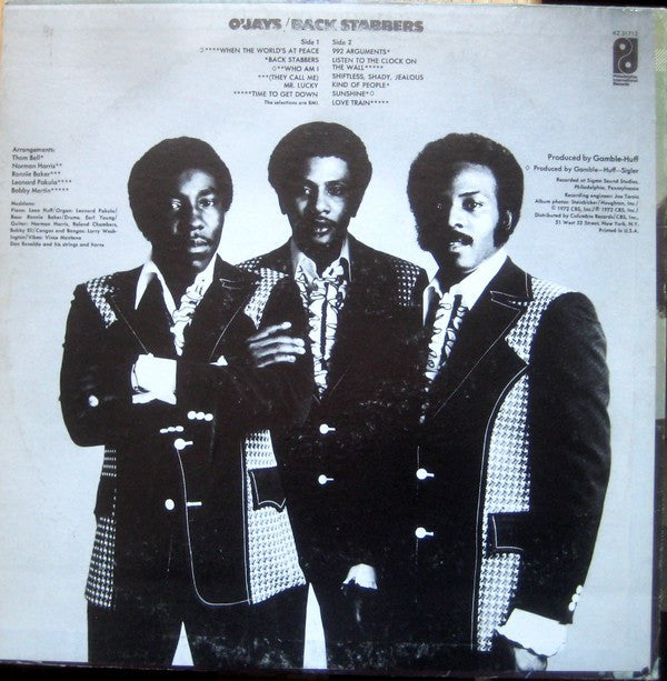 The O'Jays : Back Stabbers (LP, Album)