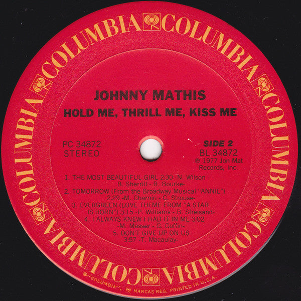 Johnny Mathis : Hold Me, Thrill Me, Kiss Me (LP, Album, Pit)