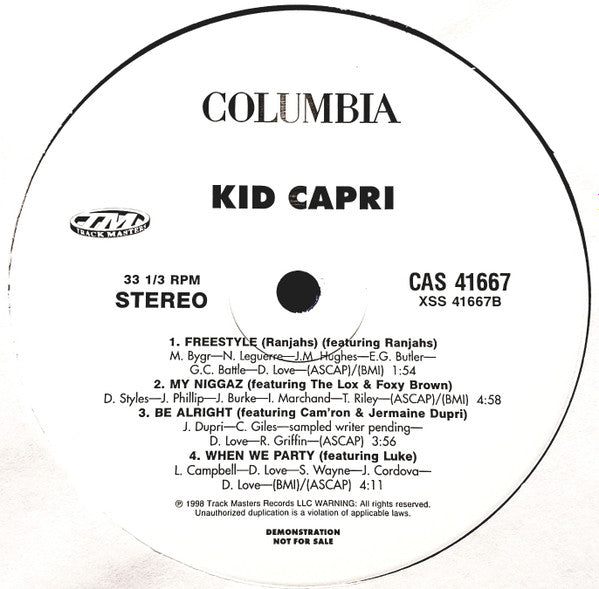 Kid Capri : Soundtrack To The Streets (2xLP, Album, Promo, Cle)