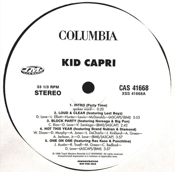 Kid Capri : Soundtrack To The Streets (2xLP, Album, Promo, Cle)