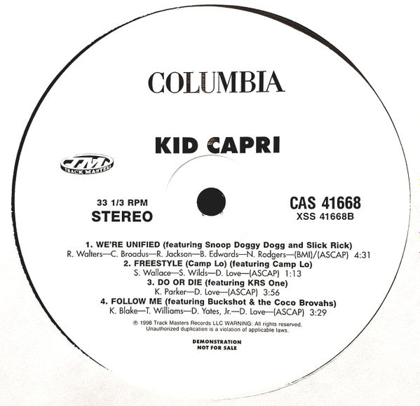 Kid Capri : Soundtrack To The Streets (2xLP, Album, Promo, Cle)