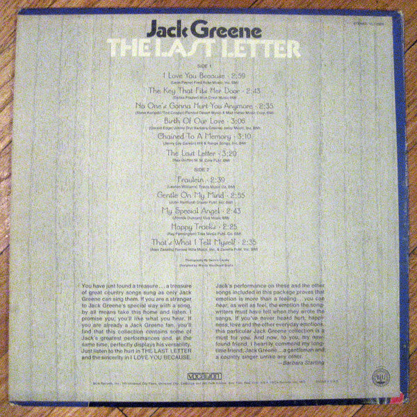 Jack Greene : The Last Letter (LP)