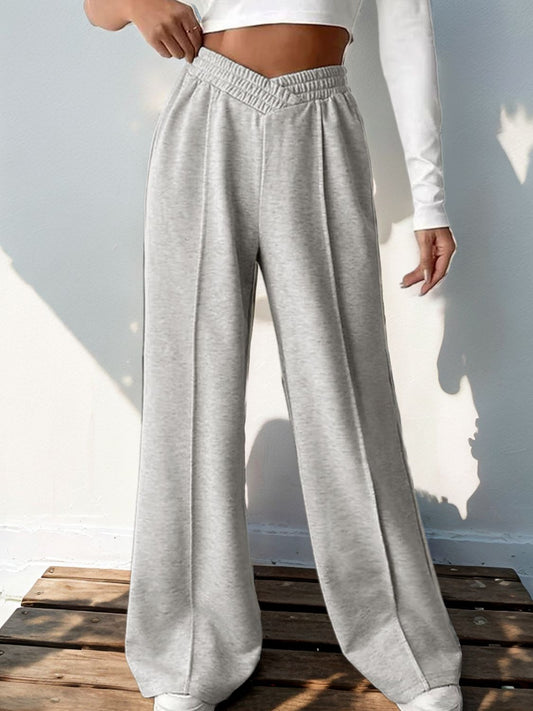 Perfee Elastic Waist Wide Leg Pants