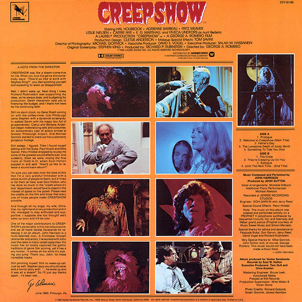 John Harrison (6) : Creepshow (Original Motion Picture Soundtrack) (LP, Album)