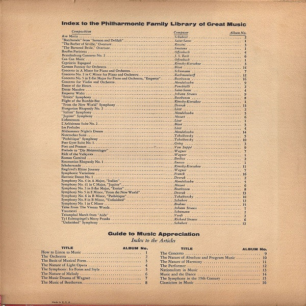 Popular Philharmonic Family Library Of Great Music 8 Albums