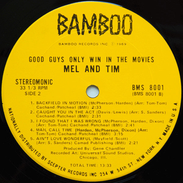 Mel & Tim : Good Guys Only Win In The Movies (LP, Album, Ter)