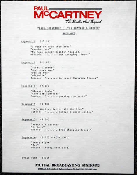Paul McCartney : Mutual Radio Network Presents Paul McCartney The Beatles And Beyond (3xLP, P/Mixed, Promo, Transcription)