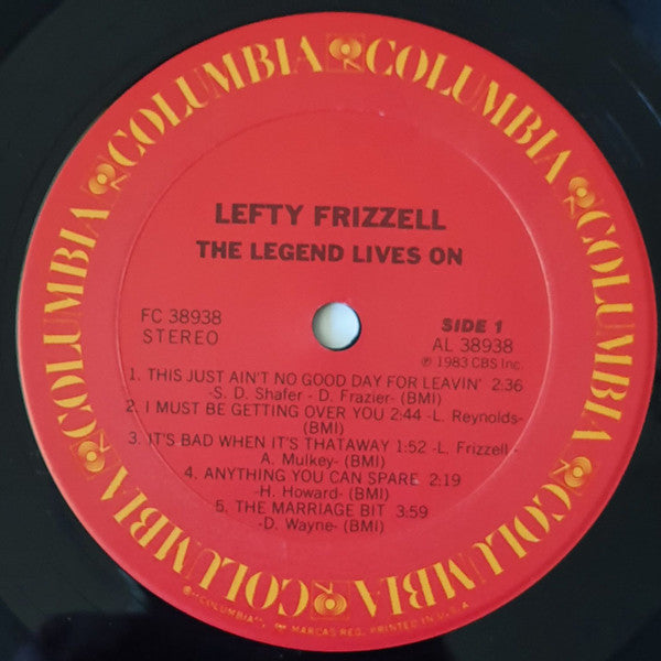 Lefty Frizzell : The Legend Lives On (LP, Comp)