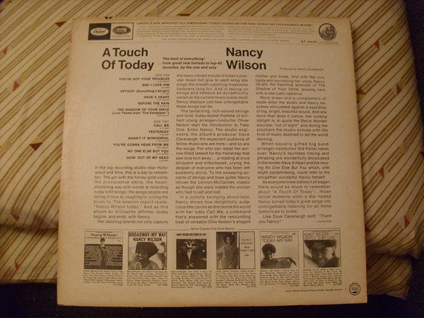 Nancy Wilson : A Touch Of Today (LP, Album, Scr)