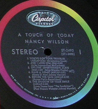 Nancy Wilson : A Touch Of Today (LP, Album, Scr)