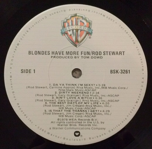 Rod Stewart : Blondes Have More Fun (LP, Album, L.A)