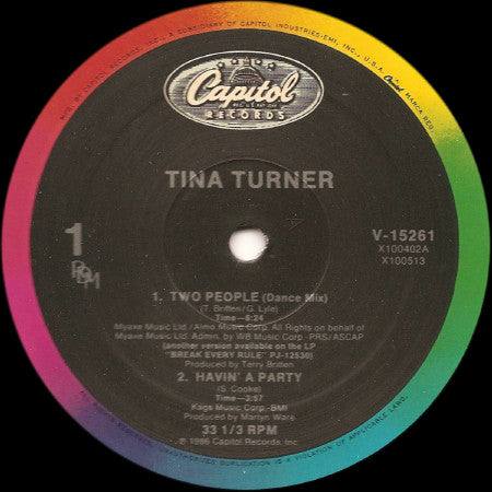 Tina Turner : Two People (12", Single)