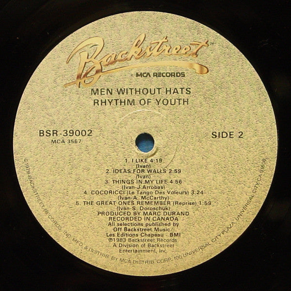 Men Without Hats : Rhythm Of Youth (LP, Album, Glo)