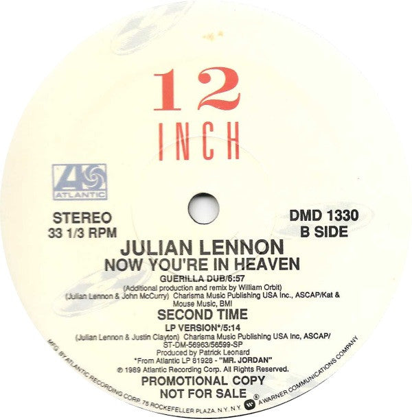 Julian Lennon : Now You're In Heaven (12", Single, Promo)