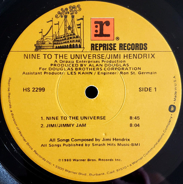 Jimi Hendrix : Nine To The Universe (LP, Album, Jac)