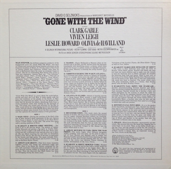 Max Steiner : Gone With The Wind (Original Soundtrack Album) (LP, Album, MGM)