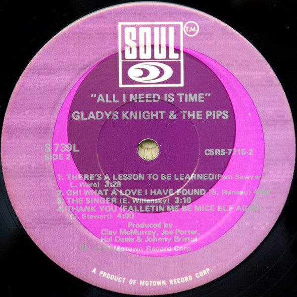 Gladys Knight And The Pips : All I Need Is Time (LP, Album)