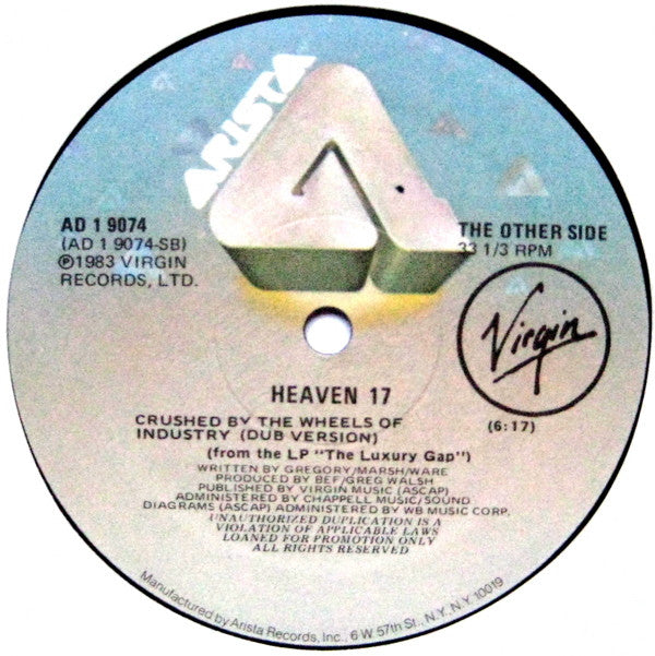 Heaven 17 : Crushed By The Wheels Of Industry (12", Promo)