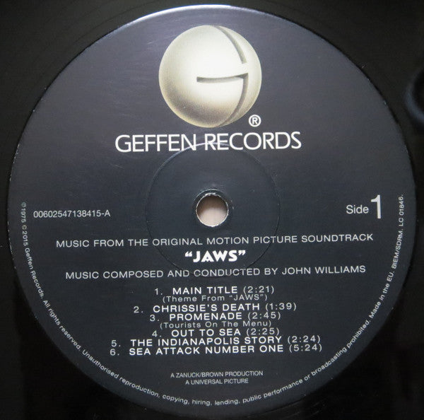 John Williams (4) : Jaws (Music From The Original Motion Picture Soundtrack) (LP, Album, RE)