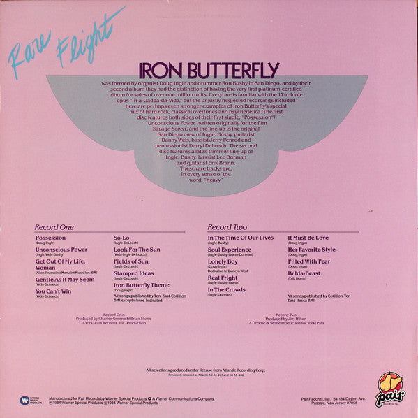 Iron Butterfly : Rare Flight (2xLP, Comp)