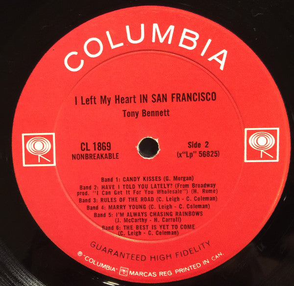 Tony Bennett : I Left My Heart In San Francisco (LP, Album, Mono)