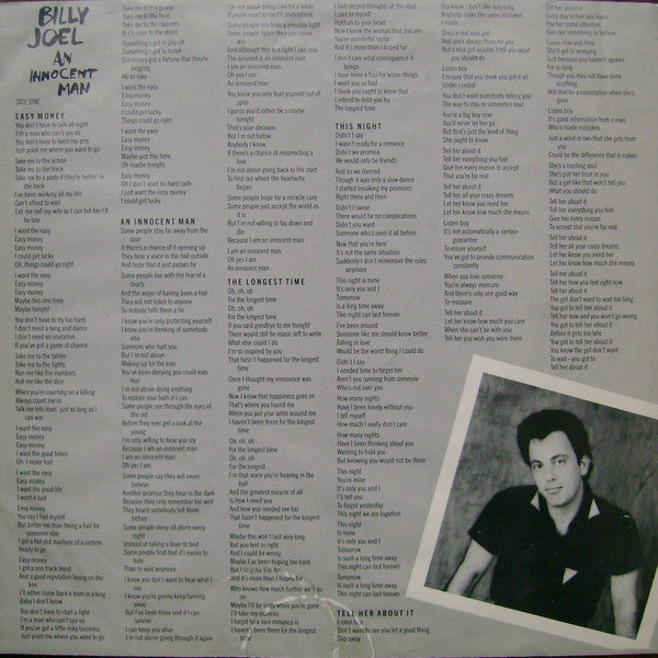 Billy Joel : An Innocent Man (LP, Album, Car)