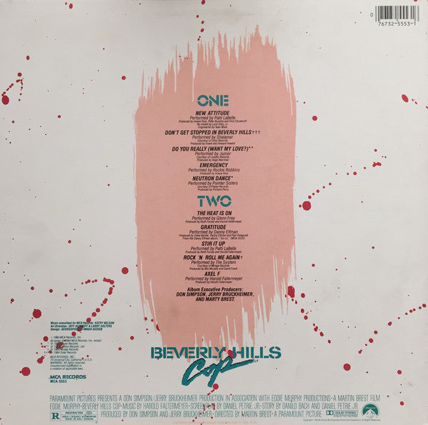 Various : Beverly Hills Cop (Music From The Motion Picture Soundtrack) (LP, Comp, Pin)