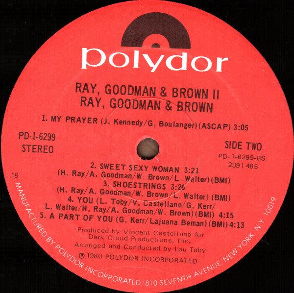 Ray, Goodman & Brown : Ray, Goodman & Brown II (LP, Album)