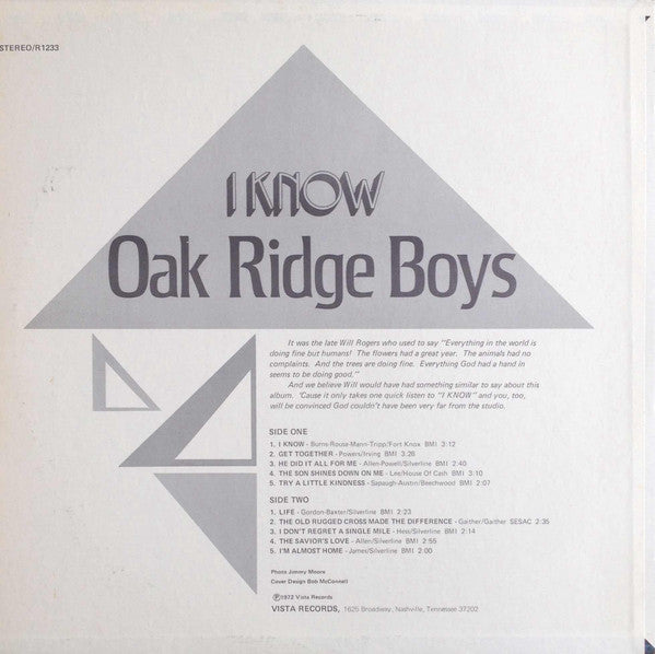 The Oak Ridge Boys : I Know (LP, Album)